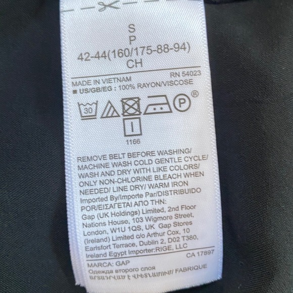 Gap Button Front Ruffle Cami True Black Sleeveless‎ Midi Dress No Belt - S NWT - Picture 12 of 16